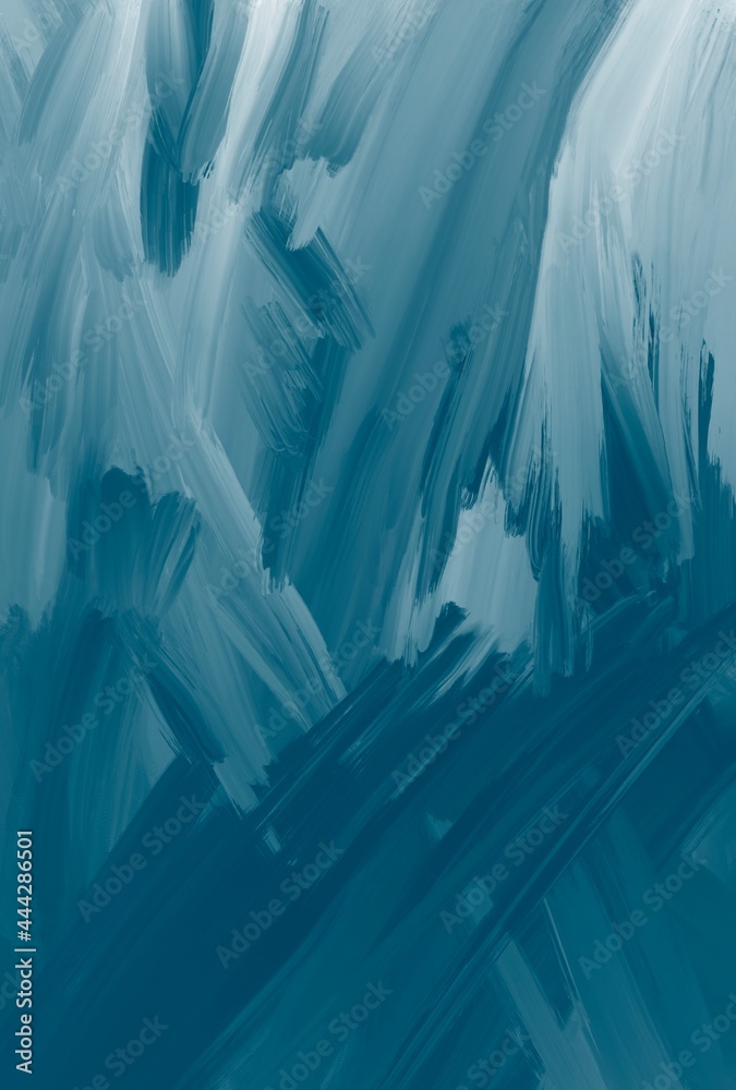 blue and white paint background with thick brush strokes texture in oil ...