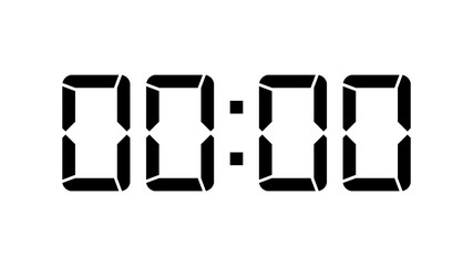 Poster - Digital clock or calculator numbers isolated on white background. Typography pixel font