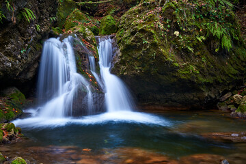 Waterfall on a mountain river.