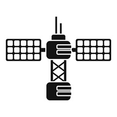 Sticker - Panel space station icon simple vector. Satellite spaceship