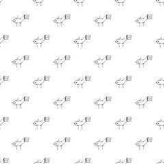 Canvas Print - Stylized Bird Drawing Seamless Pattern