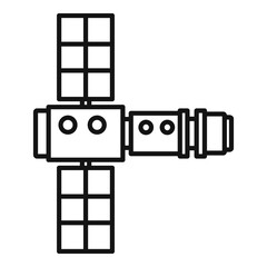 Poster - Space station exploration icon outline vector. Mars international ship
