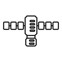 Poster - Galaxy space ship outline flat vector. Rocket spaceship