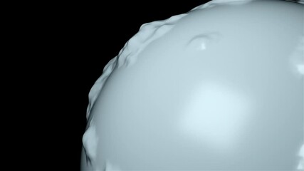 Poster - 3d abstract sphere with displacement is in dark space, 3d rendering computer generated background