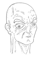 Sticker - Design of bald man draw