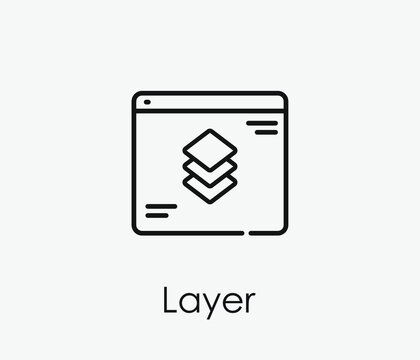 Layer vector icon. Editable stroke. Symbol in Line Art Style for Design, Presentation, Website or Apps Elements, Logo. Pixel vector graphics - Vector