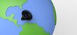Hurricane banner in the atlantic ocean. Season. Warning. Planet. Isolated on white background.  3d illustration.