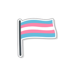 Wall Mural - transgender flag doodle sticker icon, vector color illustration