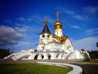 Wall Mural - Sacred place. Khabarovsk, St. Seraphim of Sarov cathedral. Far East, Russia.