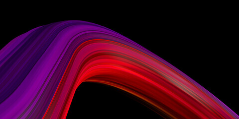 colorful abstract background on isolated black background. modern and minimalist design. banner. 3d 