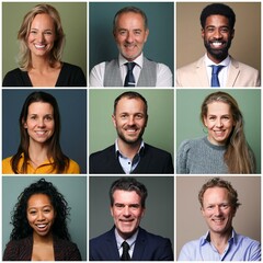 Wall Mural - Group of beautiful people in front of a background