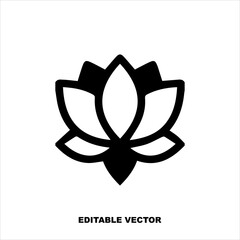 Wall Mural - Flower Icon in outline style isolated on white background. 
Flower symbol for your web site design, logo, app, UI.
 Vector illustration. Editable vector.
