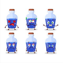 Wall Mural - Blue magic potion cartoon character with nope expression