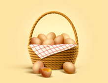 Fresh Brown Egg Basket