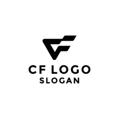 letter c and f logo, icon and vector