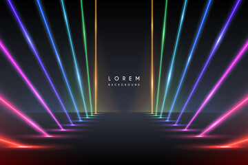 Fototapete - Abstract neon color lights background