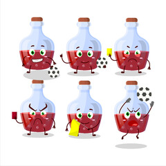 Sticker - Red magic potion cartoon character working as a Football referee