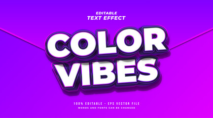 Wall Mural - bold colorful text style with 3d embossed effect. editable text style effect