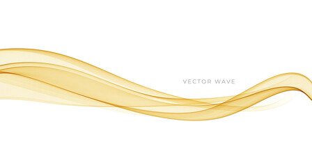 Vector abstract colorful flowing gold wave lines isolated on white background. Design element for wedding invitation, greeting card