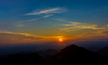 Sunset At Doi Samer Dao Sri Nan National Park, The Beautiful And Famous Star Watching And Mist Location In Thailand