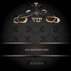 Vip gold card. Vector casino card. Vip background for casino