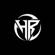 HR logo monogram design template