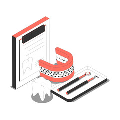 Sticker - Isometric Dentistry Composition