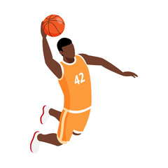 Wall Mural - Basketball Player Icon