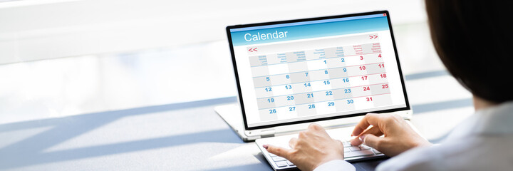 Poster - Executive Arranging Week Agenda In Calendar