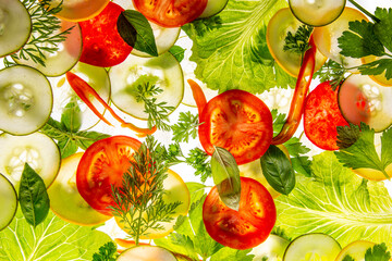 sliced vegetable isolated on white background