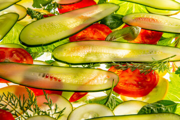 Wall Mural - sliced vegetable on a white background