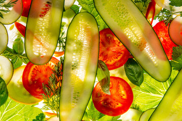 Wall Mural - sliced vegetable on a white background