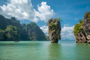 amazing scenery natural landscape of tapoo island phang-nga bay, water tours travel nature phuket th