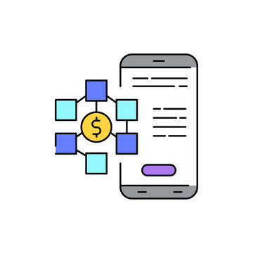 DApp sign olor line icon. Pictogram for web page, mobile app, promo.