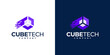 Cube technology logo design inspiration, hexagon concept