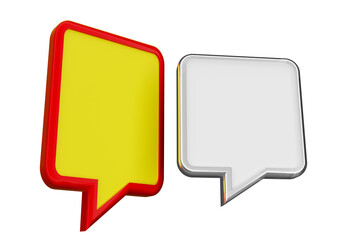 Poster - Dialogue balloons. Two dialogue balloons on a white background. Different Dialogue bubble for text. Places for quotes inside bubble. Cloud template for quote. Quotation speech bubble set. 3d image