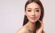 © Sofia Zhuravetc - Beautiful Asian woman with  straight hair. Beauty Chinese  girl  clean and white skin.