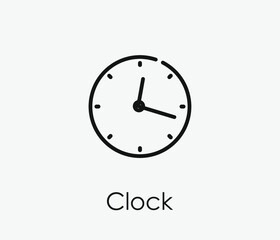 Poster - Clock vector icon. Editable stroke. Symbol in Line Art Style for Design, Presentation, Website or Apps Elements, Logo. Pixel vector graphics - Vector