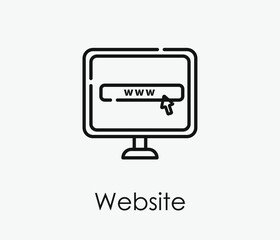 Poster - Website vector icon. Editable stroke. Symbol in Line Art Style for Design, Presentation, Website or Apps Elements, Logo. Pixel vector graphics - Vector