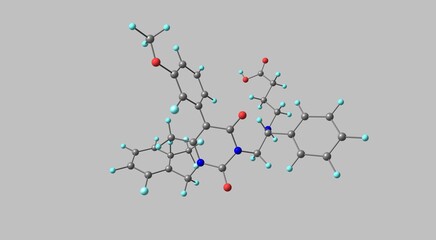 Sticker - Elagolix molecular structure isolated on grey