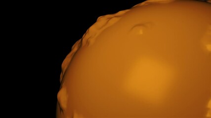 Poster - 3d abstract sphere with displacement is in dark space, 3d rendering computer generated background