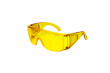 Safety glasses yellow isolated