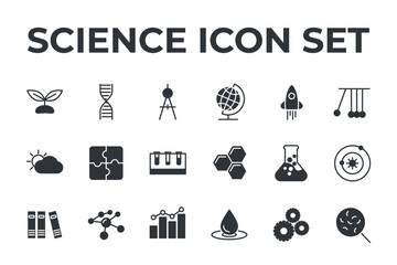 Wall Mural - science set icon, isolated science set sign icon, vector illustration