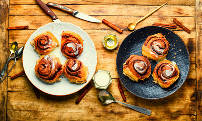 Canvas Print - Cinnabons,bun with cinnamon