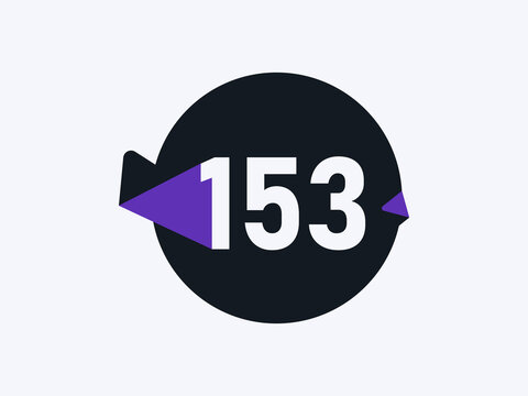 Number 153 logo icon design vector image