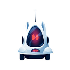 Poster - pet robot isolated robotic automation on wheels. vector realistic ay intelligence puppy or kitten wi
