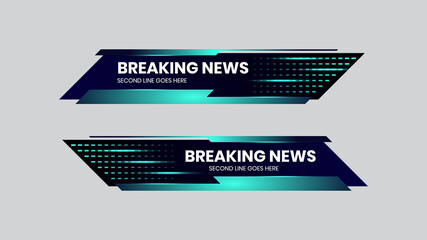 Aufkleber - breaking news lower third vector blue futuristic design template.