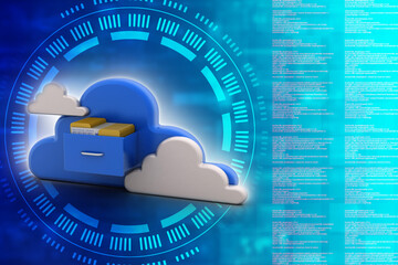 Poster - 3d rendering cloud  folder network
 