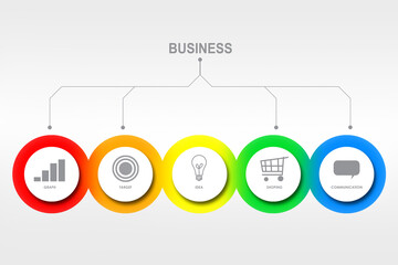 Poster - 2D Digital Abstract Business Networking background
