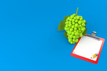 Canvas Print - Grape with blank clipboard